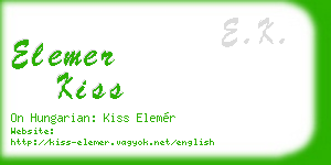 elemer kiss business card